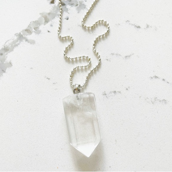New Handmade Milky Quartz Pendulum S925 Sterling Silver Unisex Necklace 18” - Picture 5 of 10